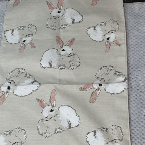 Hop Away Home Table Runner Easter Bunny Rabbits Farmhouse Shabby Chic Neutral - Picture 4 of 8